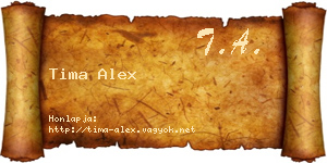Tima Alex névjegykártya
